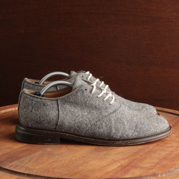 Band of Outsiders Oxfords Womens SZ EU 39 US 8.5-9 Gray Felted Wool Shoes Italy - Picture 1 of 14